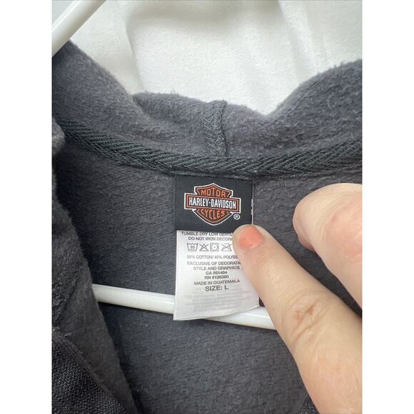 Harley Davidson Grey Hoodie • Large Purple Letters Women’s - Picture 3 of 6